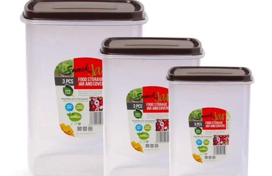 Snack Jar Set of 3 BPA-Free Airtight Food Storage Containers – 1000ml, 2000ml & 3000ml