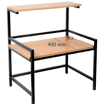 2 Tier Wood & Metal Microwave Stand - Image 2