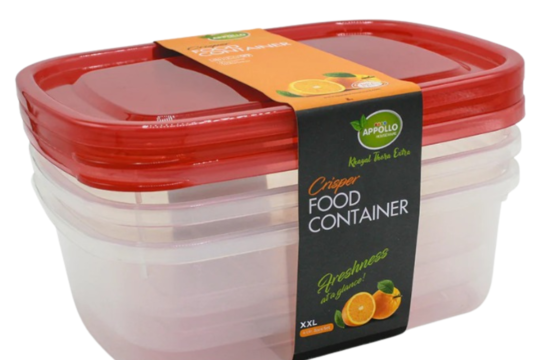 Set of 3 Crisper Food Containers Food Storage Boxes Made from Food Grade Material with Multiple Size Options