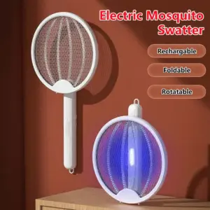 Foldable Mosquito Racket 3 in 1 USB Electric Insect Killer