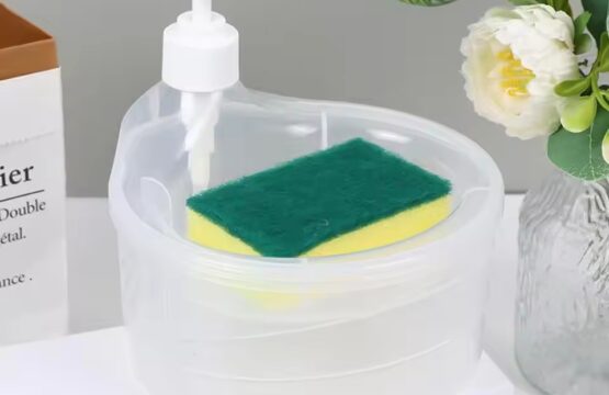 Elegant Liquid Soap Dispenser Set with Sink Organizer Pump Foaming Hand Press Dispenser and Sponge Caddy for Kitchen and Bathroom Use - Image 5