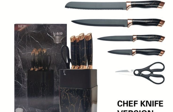 Premium Quality Knife Set With Stand Marbel Coting - Image 2
