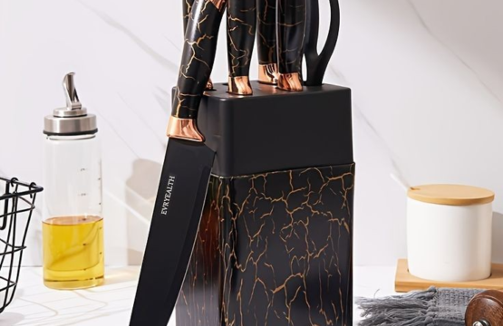 Premium Quality Knife Set With Stand Marbel Coting