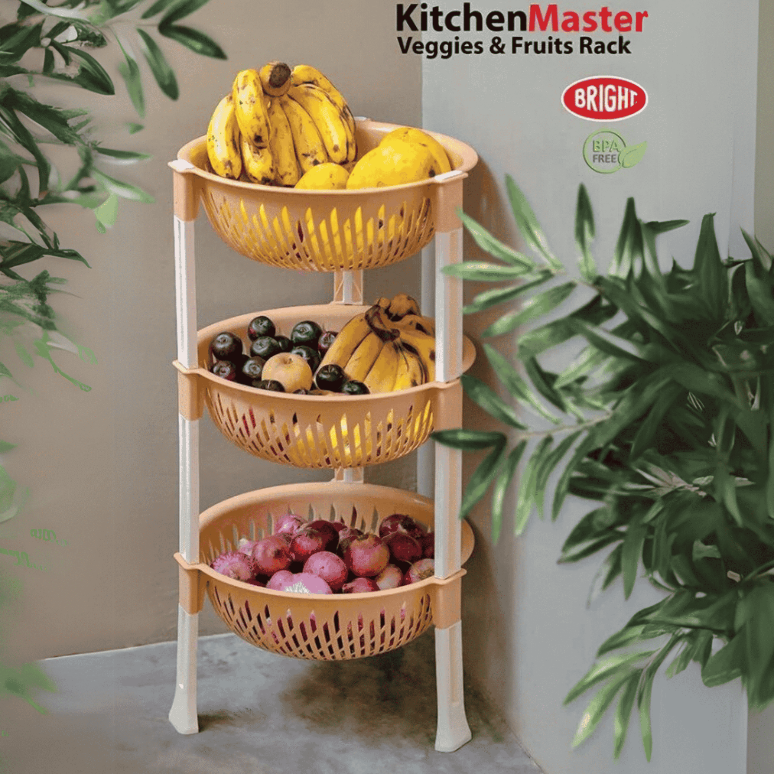 Kitchen Master Vegetable & Fruits Rack 3 layer