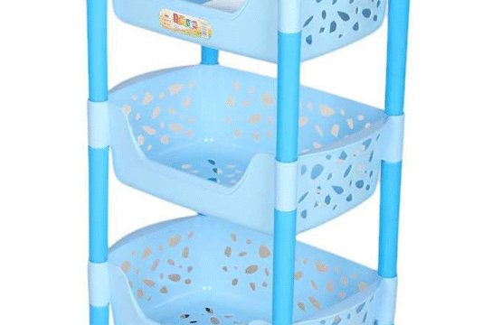 3-Tier Kitchen Storage Rack - Portable, Easy-Install, High-Quality Plastic, 360? Rotatable Wheels, Space-Saving Organizer for Kitchen and Home - Image 3