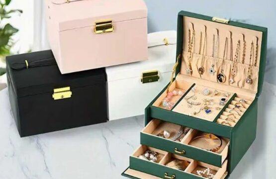 3-Piece PU Leather Jewelry Box Set with Key Lock - Image 2