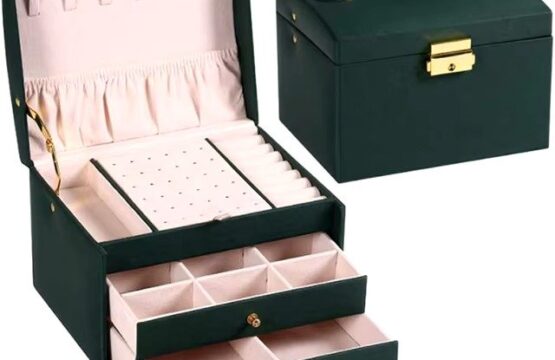 3-Piece PU Leather Jewelry Box Set with Key Lock - Image 3