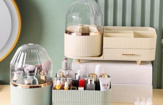 Rotating Brush with Cosmetic Organizer (Box Packing) Random Colours