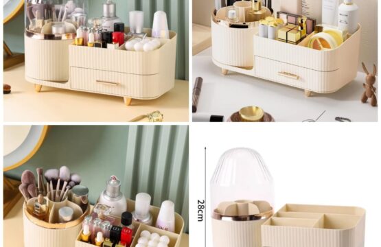 Rotating Brush with Cosmetic Organizer (Box Packing) Random Colours - Image 2