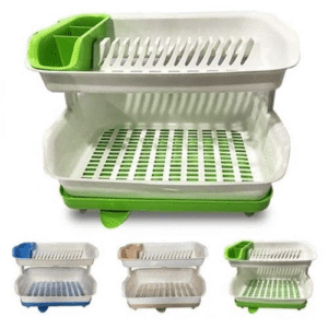 Kitchen Master Double Layer Dish Drainer - Portable Utensils Organizer, Stackable Dish Drying Rack, Multi-Purpose Tableware Storage, Dinnerware Organizer