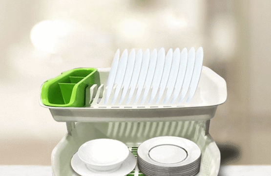 Kitchen Master Double Layer Dish Rack - Portable Utensils Organizer, Stackable Dish Drying Rack, Multi-Purpose Tableware Storage, Dinnerware Organizer - Image 2