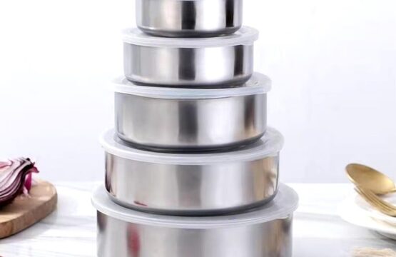 Stainless Steel Food Storage & Mixing Bowl Set – 5 Pcs with Airtight Lids, Stackable Kitchen Bowls - Image 8