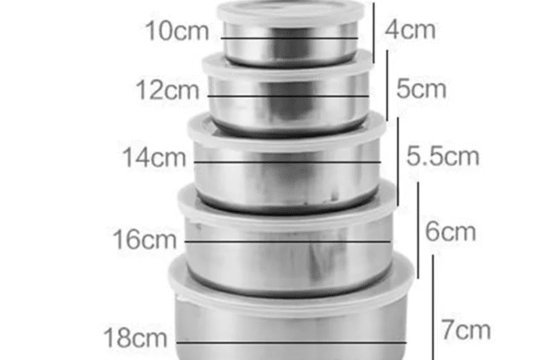 Stainless Steel Food Storage & Mixing Bowl Set – 5 Pcs with Airtight Lids, Stackable Kitchen Bowls - Image 6