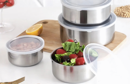 Stainless Steel Food Storage & Mixing Bowl Set – 5 Pcs with Airtight Lids, Stackable Kitchen Bowls - Image 7