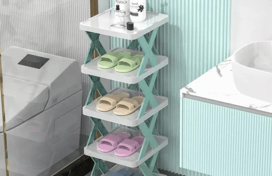 Stackable Multipurpose Foldable Plastic Shoe Organizer Rack X Shape Design - Image 3