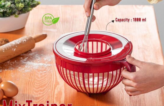 Multi-Purpose Mixing Bowl with Lid – Non-Slip 1800ml Food-Safe Plastic Bowl