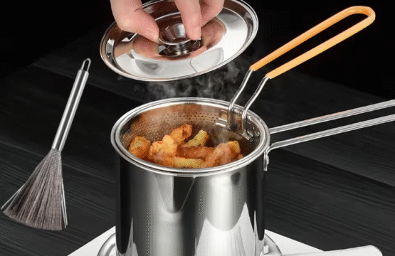 304 Stainless Steel Oil Fryer with Filter Screen
