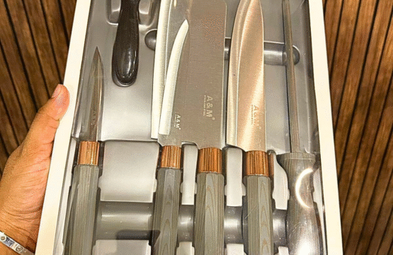 6 Piece Premium Kitchen Knife Set with Peeler & Sharpener