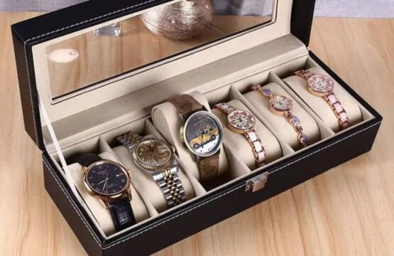 6 Slot Leather Watch Storage Box