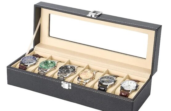 6 Slot Leather Watch Storage Box