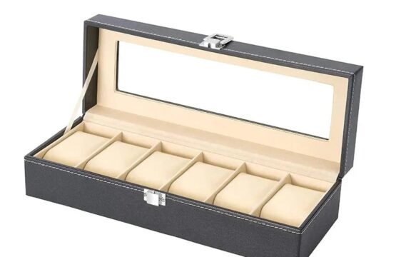 6 Slot Leather Watch Storage Box