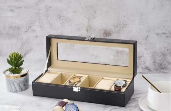 6 Slot Leather Watch Storage Box