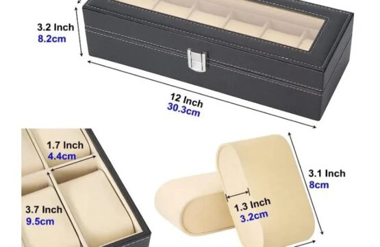 6 Slot Leather Watch Storage Box
