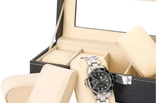 6 Slot Leather Watch Storage Box