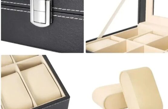 6 Slot Leather Watch Storage Box