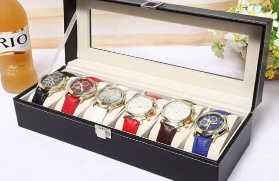 6 Slot Leather Watch Storage Box