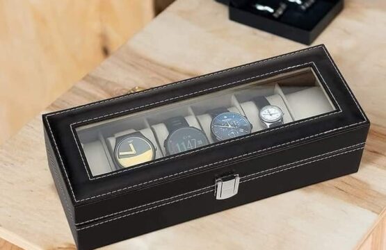 6 Slot Leather Watch Storage Box