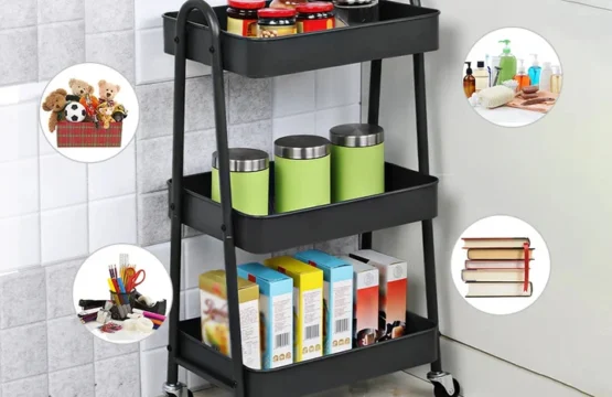 A Shaped Metal Utility Trolley – Sleek, Durable & Mobile Storage Solution
