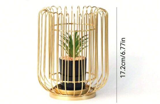 Creative geometric d?cor made of golden iron, suitable for tables and artificial plants placed inside pots, as well as decorations for home or office desks. - Image 5