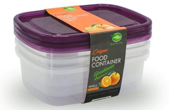 Set of 3 Crisper Food Containers Food Storage Boxes Made from Food Grade Material with Multiple Size Options - Image 5