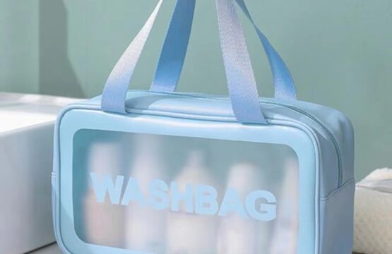 Double Layer Transparent Cosmetic Bag Waterproof PU Large and Medium - Image 6