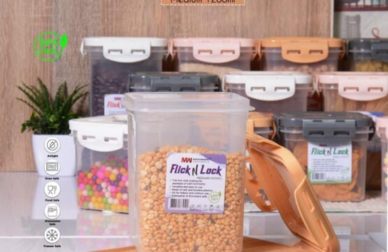 Flick N Lock Airtight Storage Jars Set – 750ml, 1200ml & 1800ml Secure Kitchen Containers - Image 4