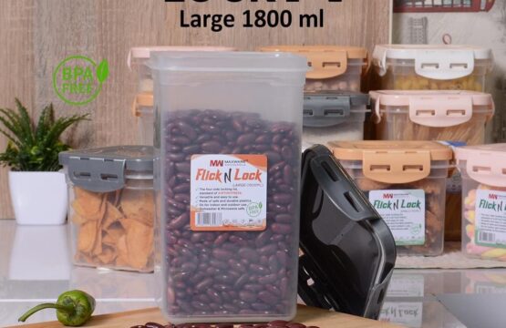 Flick N Lock Airtight Storage Jars Set – 750ml, 1200ml & 1800ml Secure Kitchen Containers - Image 5