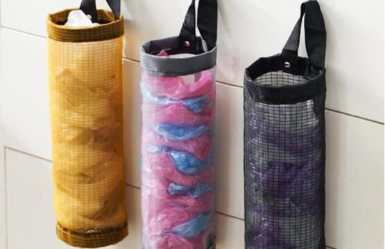 Grocery Storage Bag Dispenser Hanging Polyester Bag Organizer for Plastic Bags - Image 6