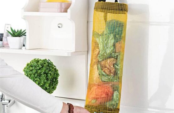 Grocery Storage Bag Dispenser Hanging Polyester Bag Organizer for Plastic Bags