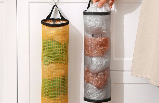 Grocery Storage Bag Dispenser Hanging Polyester Bag Organizer for Plastic Bags - Image 9