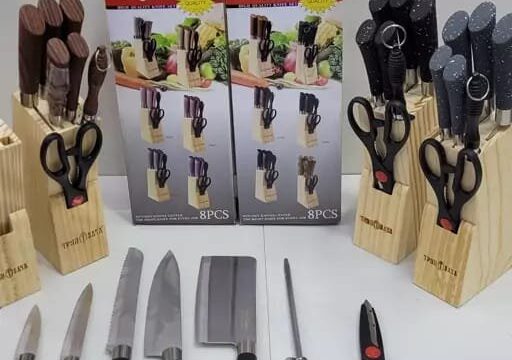 8pcs Stainless Steel Knives Set with Wooden Stand