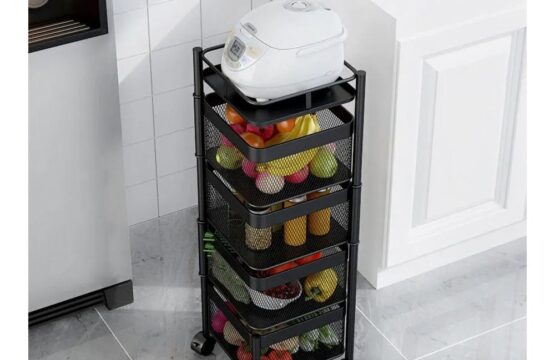 Rotating Square Kitchen Storage Trolly - Image 6