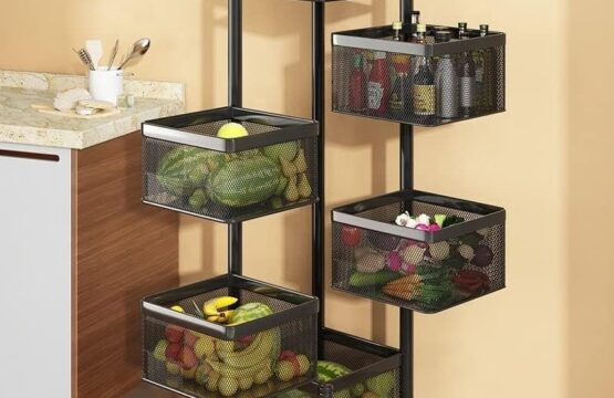 Rotating Square Kitchen Storage Trolly - Image 8