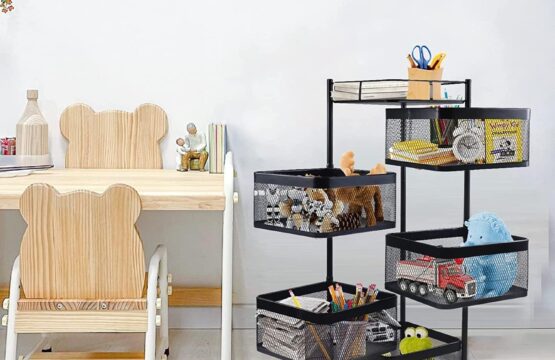 Rotating Square Kitchen Storage Trolly - Image 9