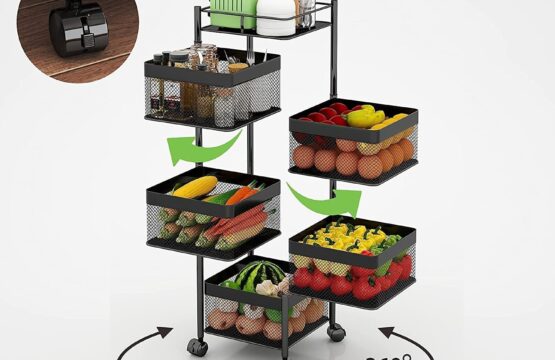 Rotating Square Kitchen Storage Trolly - Image 3