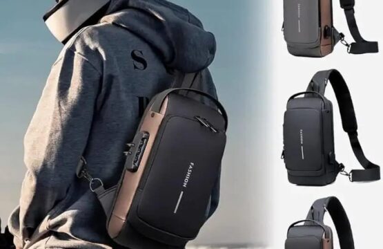 Mens Anti-Theft Sling Bag with USB Port - Image 2