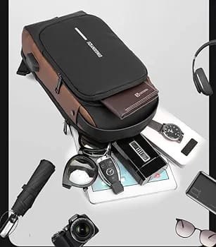 Mens Anti-Theft Sling Bag with USB Port - Image 4
