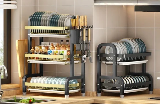 Multi Tiered Dish Rack Organizer – Stainless Steel Rack for Kitchen Storage
