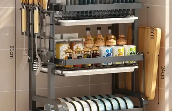 Multi Tiered Dish Rack Organizer – Stainless Steel Rack for Kitchen Storage - Image 19