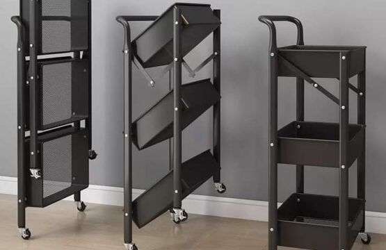 Multifunctional Foldable 3 Tier Metal Trolley